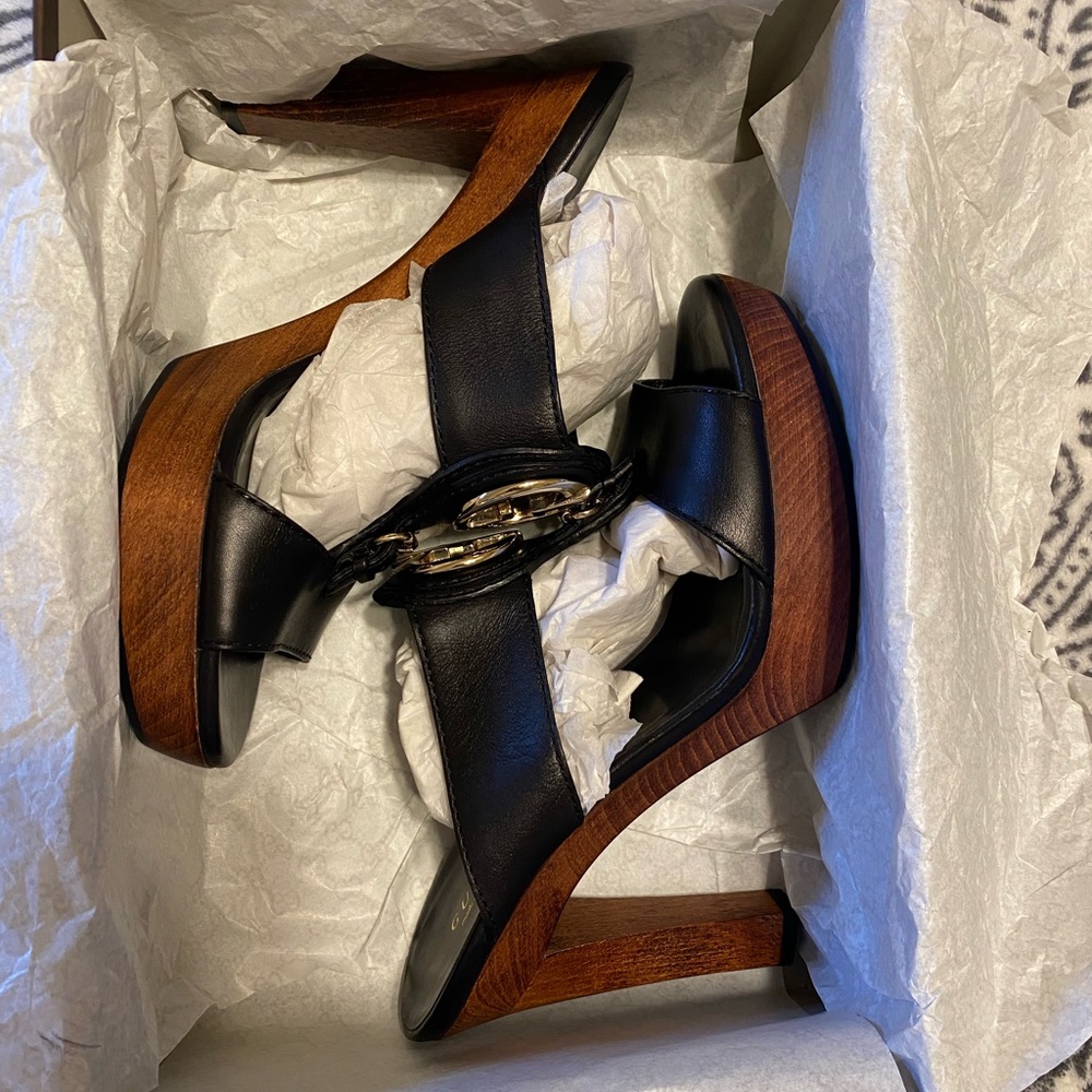 Gucci Saddle Soft Lux Nero Heels